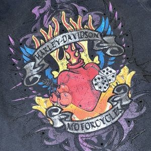 Vintage Genuine Harley Davidson Ladies Sweatshirt Full Zip Top Long Sleeve Shirt